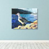 zeemeeuw canvas afdruk (Insitu (Houten vloer))