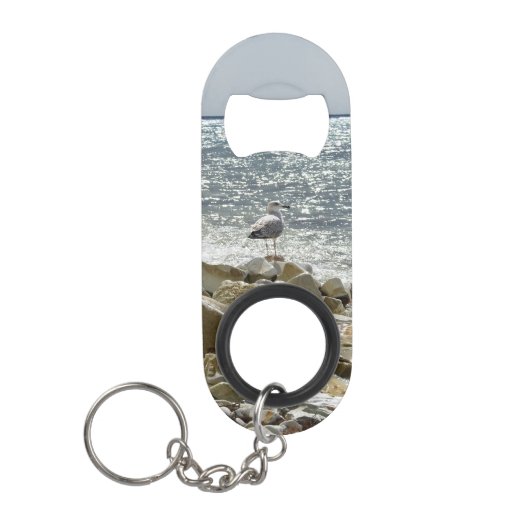 Zeemeeuw en zee mini flessenopener (Voorkant)