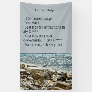 Zeemeeuw en zee spandoek