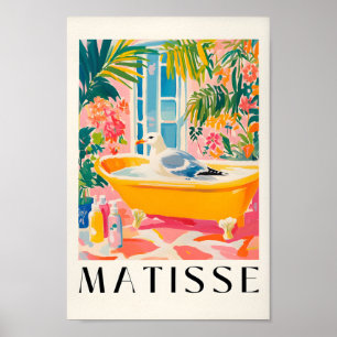 Zeemeeuw in bad, grappige badkamer muurkunst, voge poster