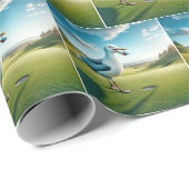 Zeemeeuw met een golfbal cadeaupapier (Rol Hoek)