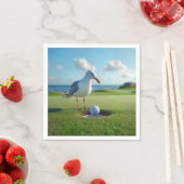 Zeemeeuw met een golfbal servet (Insitu)