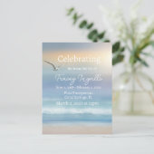 Zeemeeuw Oceaan Zonsondergang Begrafenis Briefkaart (Staand voorkant)