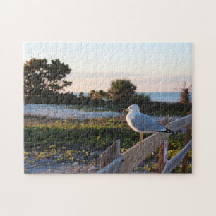 Zeemeeuw op het strand legpuzzel