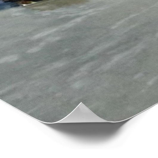 Zeemeeuw op strand met zeewier poster (Hoek)