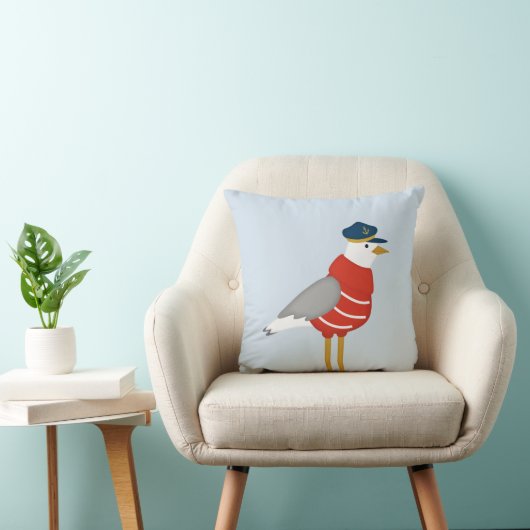 Zeemeeuw Pillow, Cute Nautical Nursery Pillow Kussen (Stoel)
