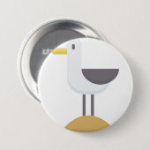 zeemeeuw ronde button 7,6 cm (Voorkant /achterkant)