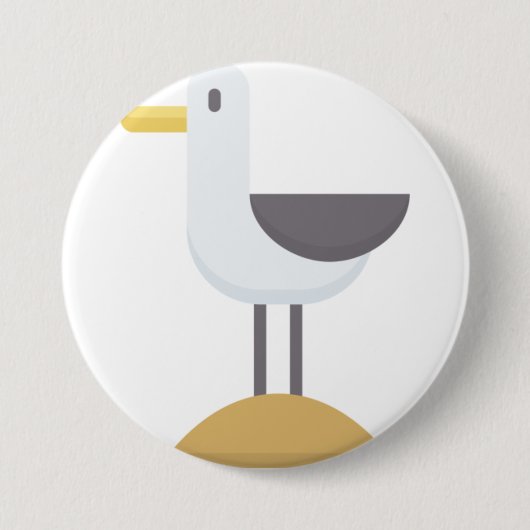 zeemeeuw ronde button 7,6 cm (Voorkant)