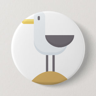 zeemeeuw ronde button 7,6 cm