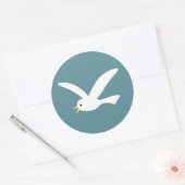 zeemeeuw ronde sticker (Envelop)