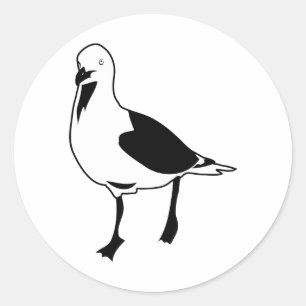 zeemeeuw ronde sticker