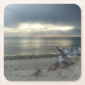 Zeemeeuwen aan het strand - Mooie Foto Onderzetter (Voorkant)