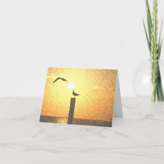 Zeemeeuwen bij Schemer Notecard Bedankkaart (Voorkant)