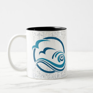 Zeemeeuwen golven Zee water Tweekleurige Koffiemok