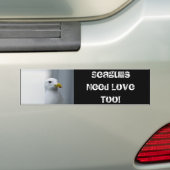 Zeemeeuwen hebben ook liefde nodig bumpersticker (Op auto)