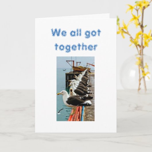 ZEEMEEUWEN KWAMEN SAMEN EN LANDDEN ** UW VERJAARDA KAART (Gele Bloem)