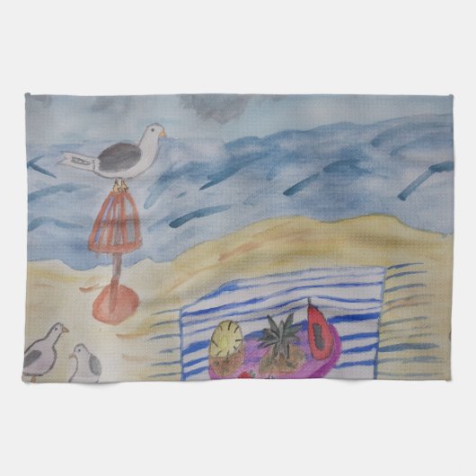 Zeemijlen op de keukendoek van het strand theedoek (Horizontaal)
