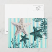 zeemijlpalen zeekblauwe zeesterren briefkaart (Voorkant / Achterkant)