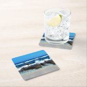 zeemleder op de balkstokken, vierkante kartonnen onderzetter (Insitu)