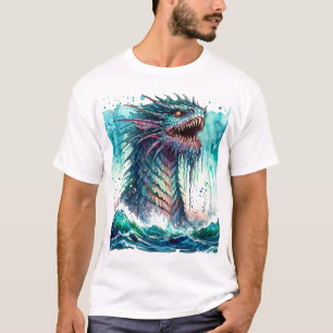 Zeemonster verrijst Oceaan Horror T-shirt