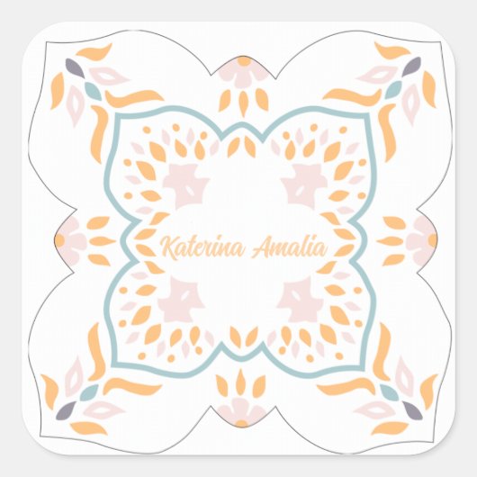 Zeemosaïek Vierkante Sticker (Voorkant)