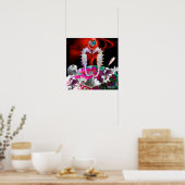 ZEENAARDJES IN DE LIEFDE, RODE ROZE BLAUWE PARELMO POSTER (Keuken)