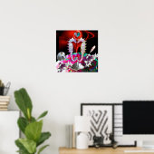 ZEENAARDJES IN DE LIEFDE, RODE ROZE BLAUWE PARELMO POSTER (Thuiskantoor)