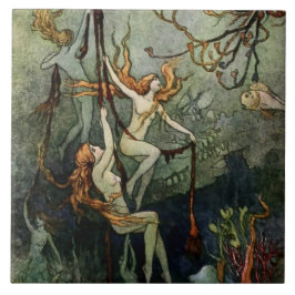 “Zeenimfen” door Warwick Goble Tegeltje
