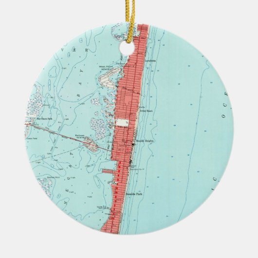  zeeoppervlak hoogte NJ-kaart (1953) Keramisch Ornament (Voorkant)