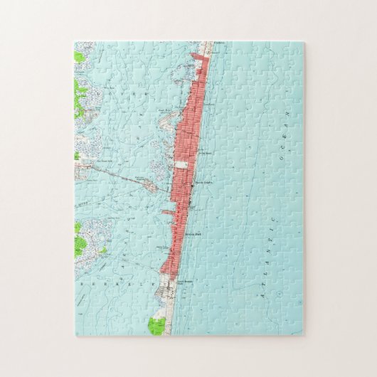  zeeoppervlak hoogte NJ-kaart (1953) Legpuzzel (Verticaal)