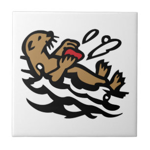 Zeeotter decoratieve tegels tegeltje