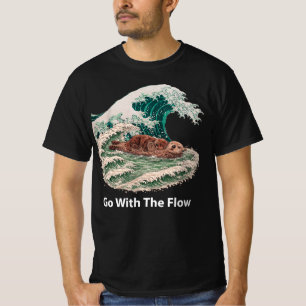 Zeeotter Ga met de Stroom mee - Grote Golf Japans T-shirt