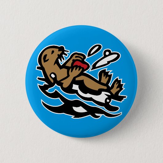 Zeeotter Ronde Button 5,7 Cm (Voorkant)
