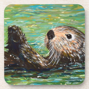 Zeeotter Schilderij Bier Onderzetter