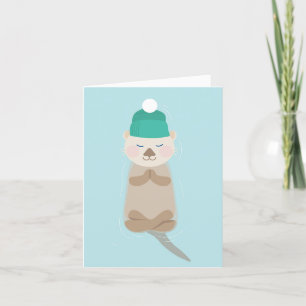 Zeeotter Winter Zen Vakantie Kerstmis Feestdagen Kaart