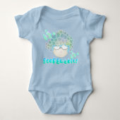 Zeep Bubbels baby boy blauw Romper (Voorkant)