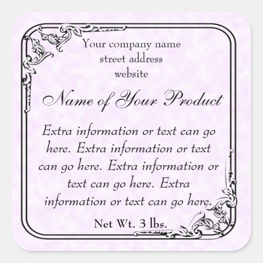 zeep en cosmetica Lichtroze opschrift Vierkante Sticker (Voorkant)