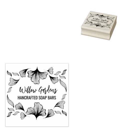 Zeep- en kaartenbranding 	rubberstempel (Gestempeld)