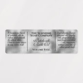 zeep met waterbestendige geweven zilverfolie labels (Design 1)