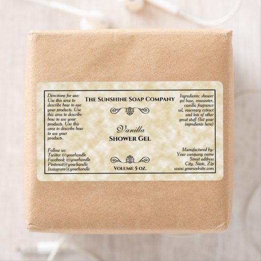 Zeep op basis van verrijkt papier, cosmetisch etiket (Insitu)