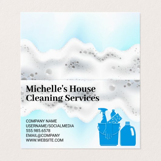 Zeep schuim | Schoonmaakmiddelen Visitekaartjes (Buitenkant ongevouwen)