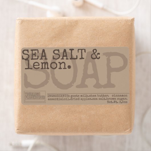  zeep Verpakking bruin beige Etiket (Insitu)