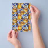 Zeep Verpakkingspapier - honing en bloemen. Flyer (Hand)