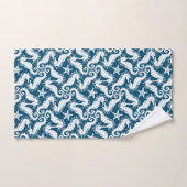 Zeepaard en zeeduivel - Blue Sealife Pattern Bad Handdoek (Handdoek)