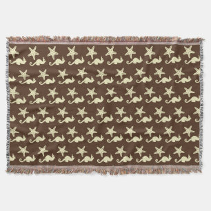 Zeepaard en zeester — donkerbruin en beige deken
