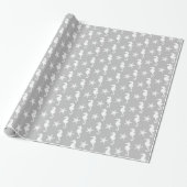 Zeepaard en zeester - wit op zilvergrijs cadeaupapier (Uitgerold)