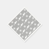 Zeepaard en zeester - wit op zilvergrijs servetten (Hoek)