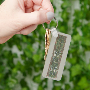 Zeepaarden en Zeewier, Vintage Art Nouveau Sleutelhanger
