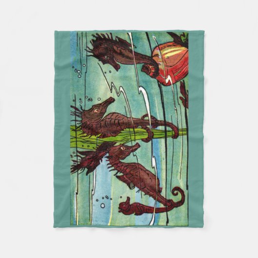 zeepaarden fleece deken (Voorkant)