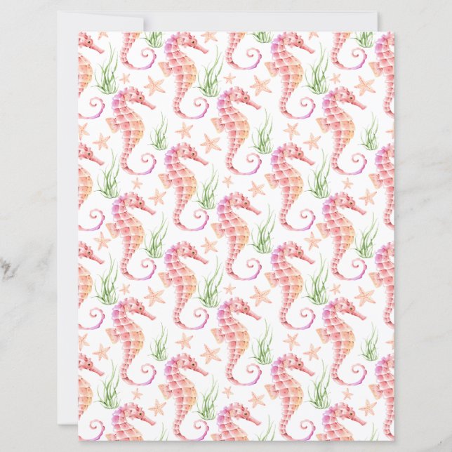 Zeepaarden scrapbookpapier (Voorkant)